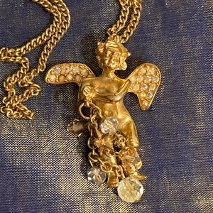 Kirks Folly Angel, Rhinestones, & Charms Necklace